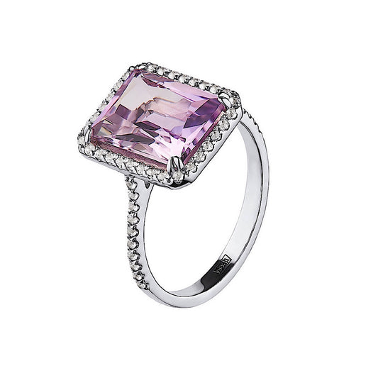 Lavender Amethyst Baguette Cut Ring