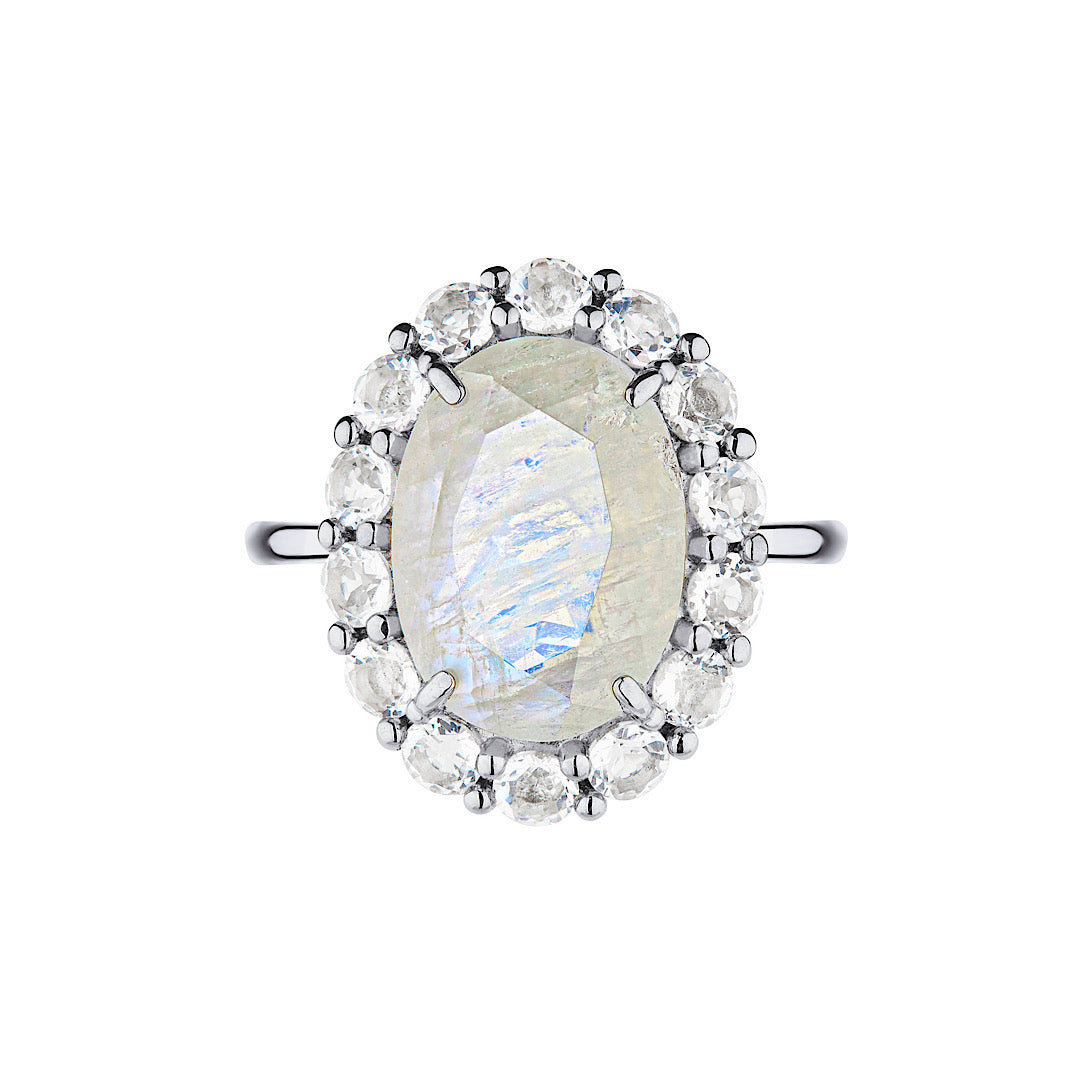 Opal moonstone ring